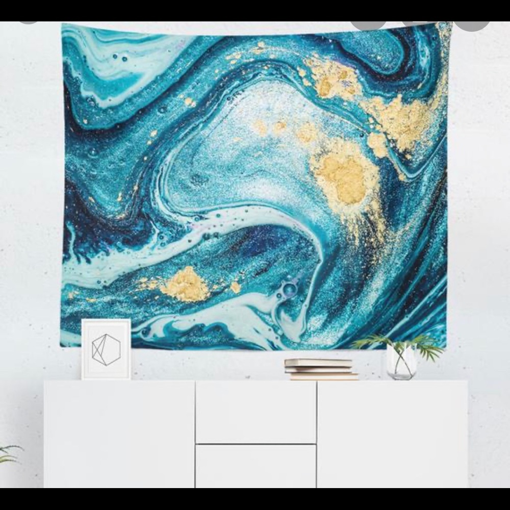 Blue marble tapestry